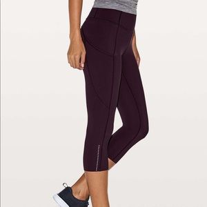 Fast and free crop lululemon black cherry